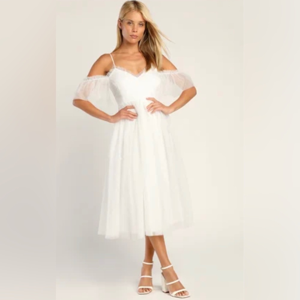 White dress, new, never worn with tags dress from Lulus.
